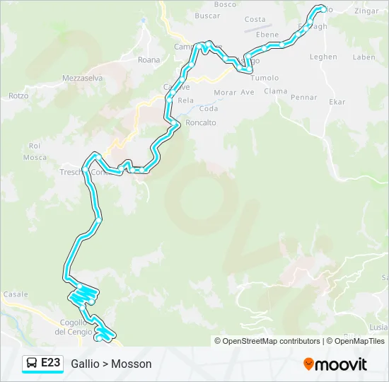 E23 Bus Line Map