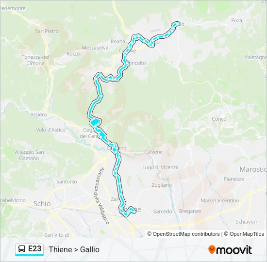 E23 Bus Line Map