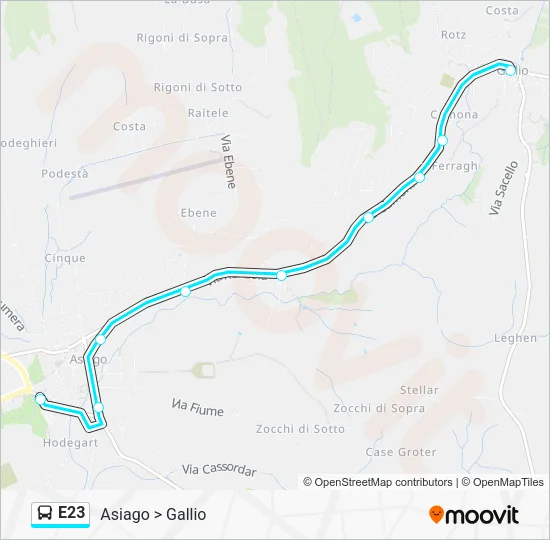 E23 Bus Line Map