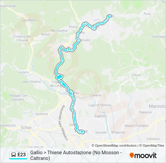E23 Bus Line Map
