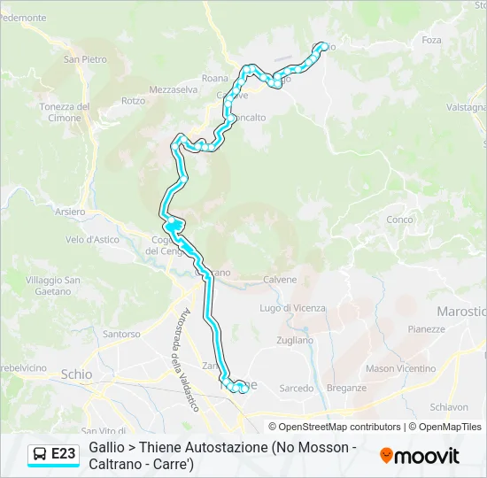E23 Bus Line Map