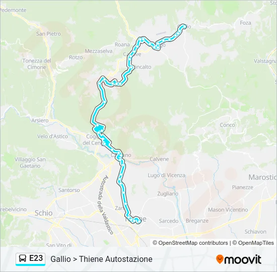 E23 Bus Line Map