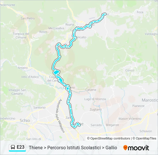 E23 Bus Line Map