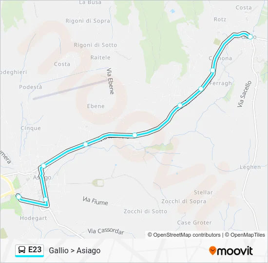 E23 Bus Line Map