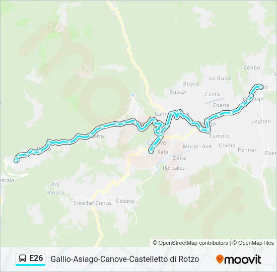 E26 Bus Line Map