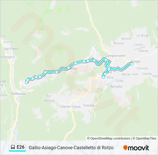 E26 Bus Line Map