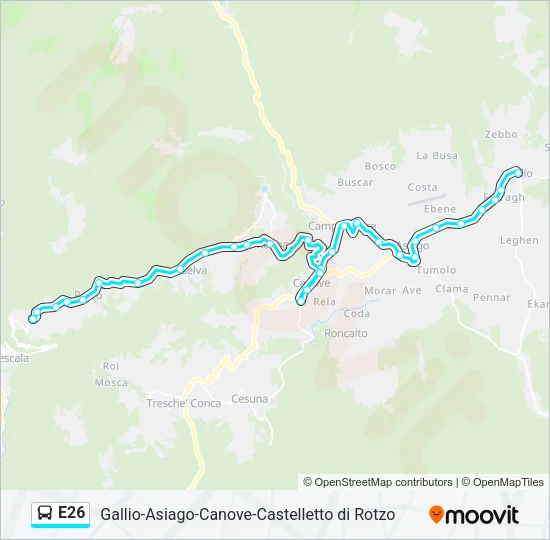 E26 Bus Line Map