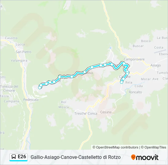 E26 Bus Line Map