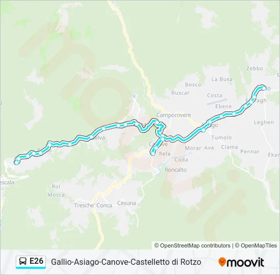E26 Bus Line Map
