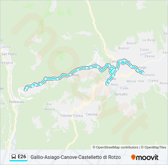 E26 Bus Line Map