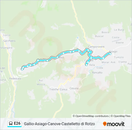 E26 Bus Line Map
