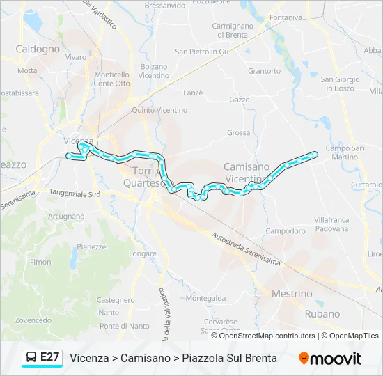 E27 Bus Line Map
