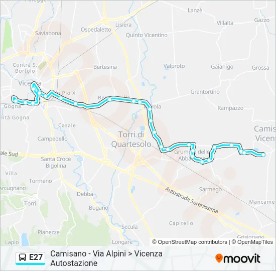 E27 Bus Line Map