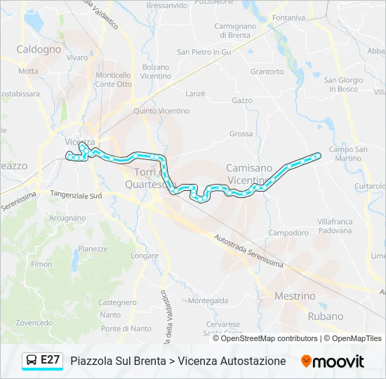 E27 Bus Line Map