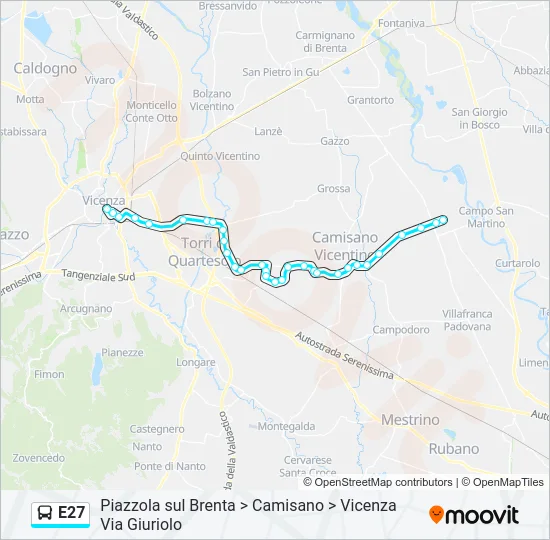 E27 Bus Line Map