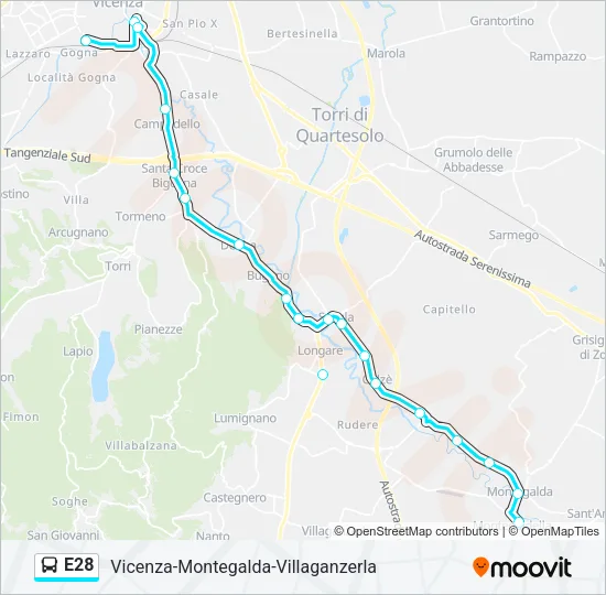 E28 Bus Line Map