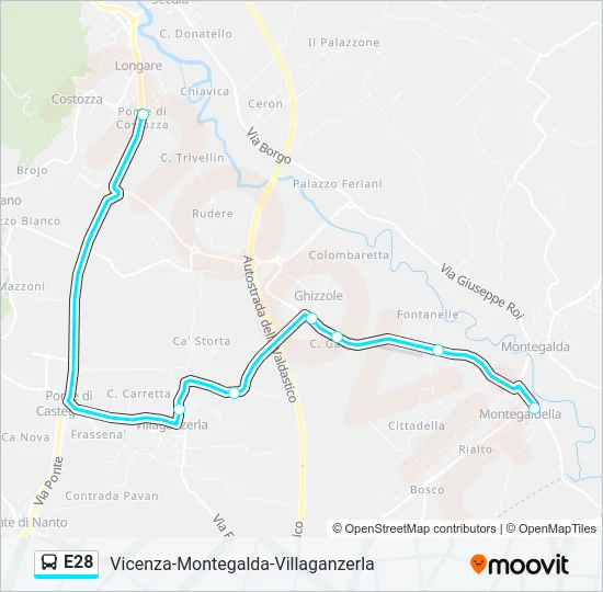 E28 Bus Line Map