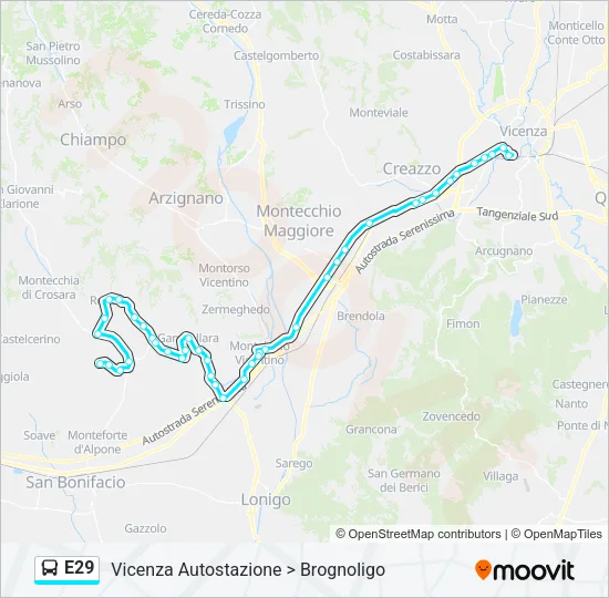 E29 Bus Line Map