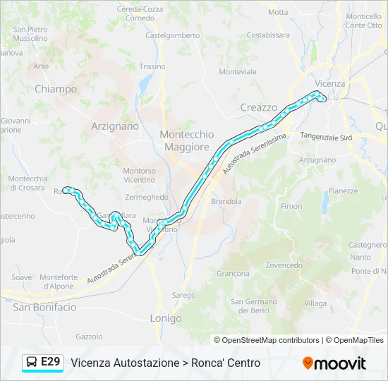 E29 Bus Line Map