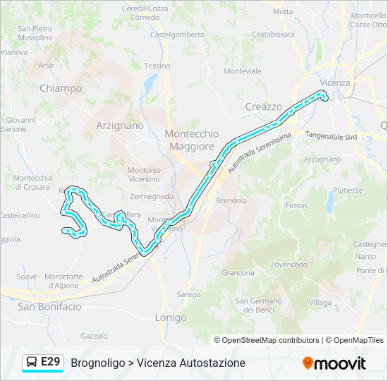 E29 Bus Line Map