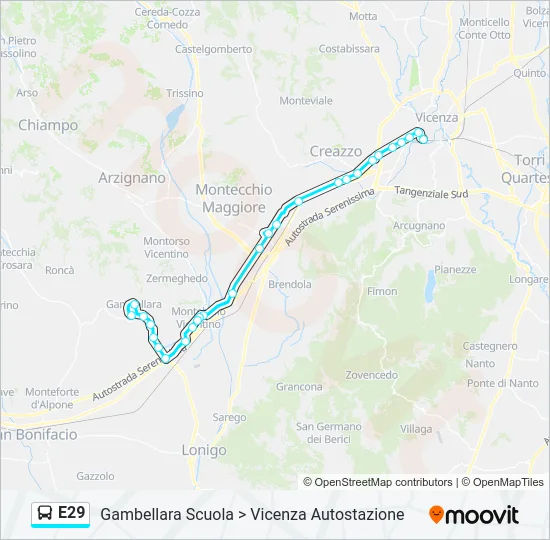 E29 Bus Line Map