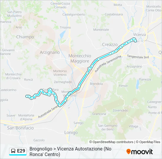 E29 Bus Line Map