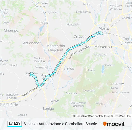 E29 Bus Line Map