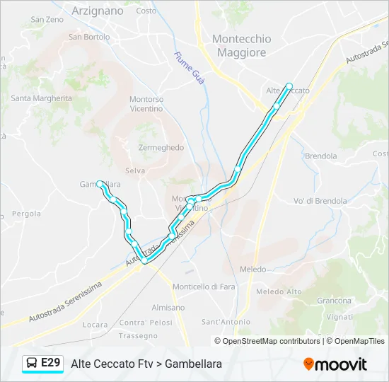 E29 Bus Line Map