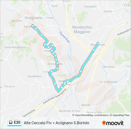 E30 Bus Line Map