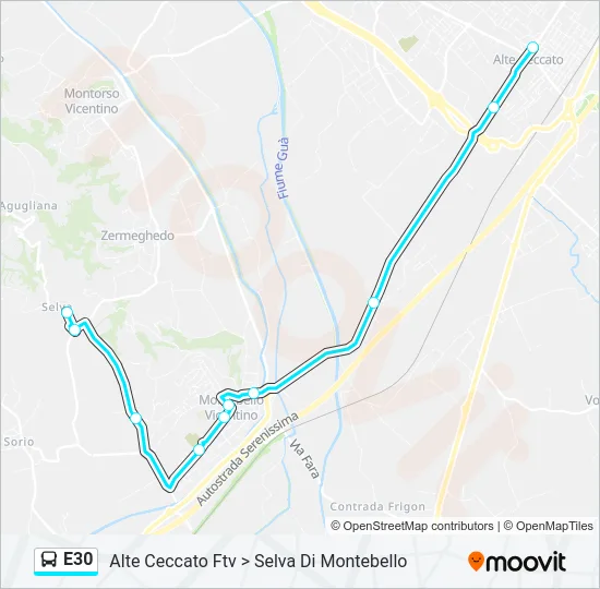 E30 Bus Line Map