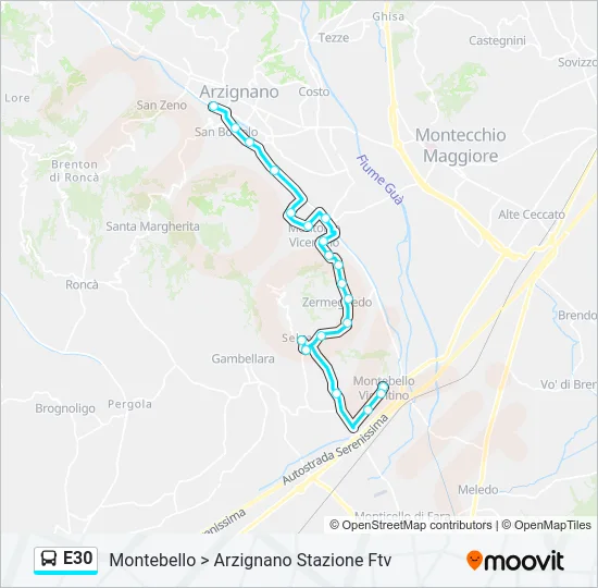 E30 Bus Line Map