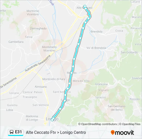 E31 Bus Line Map