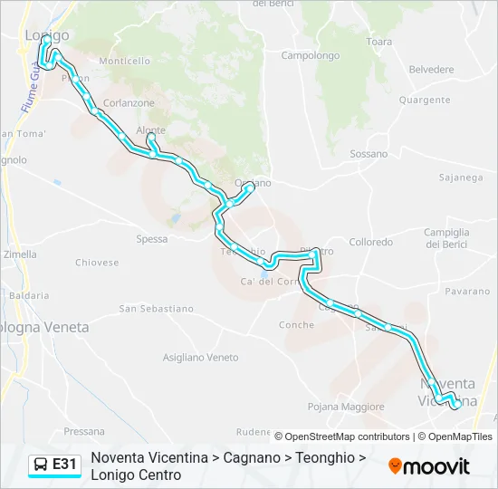 E31 Bus Line Map