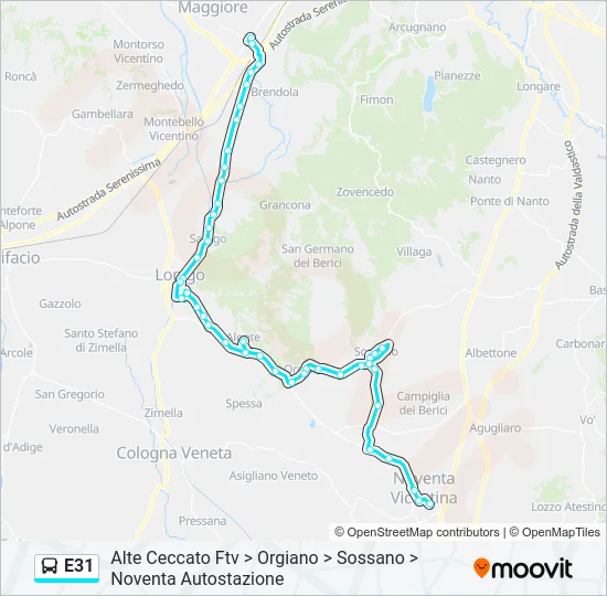 E31 Bus Line Map