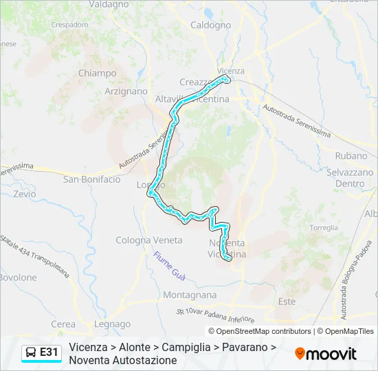 E31 Bus Line Map