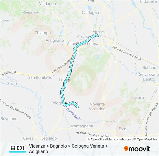 E31 Bus Line Map
