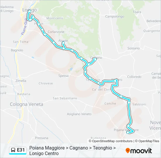 E31 Bus Line Map