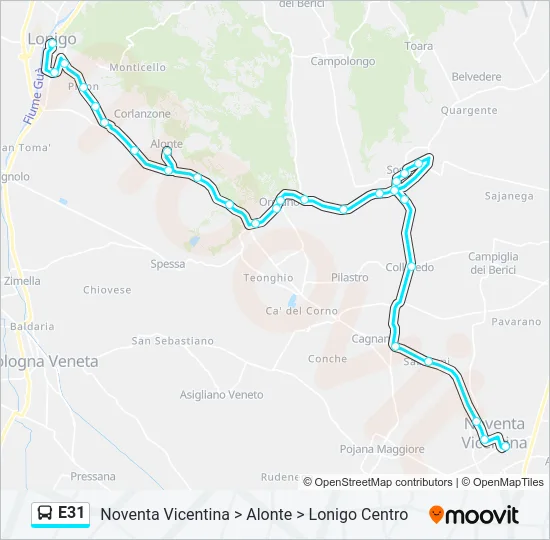 E31 Bus Line Map