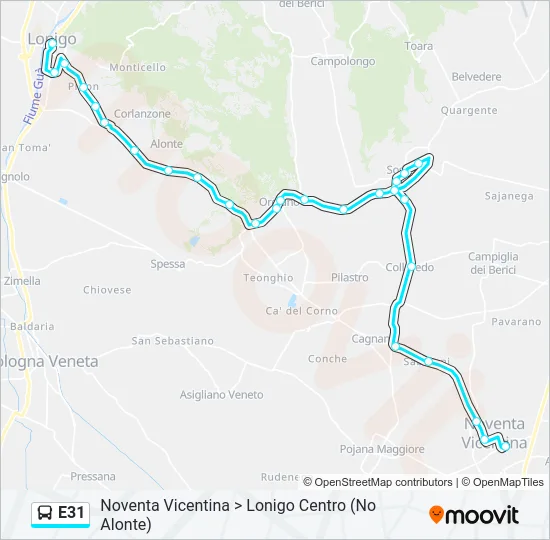 E31 Bus Line Map