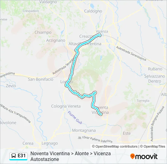 E31 Bus Line Map