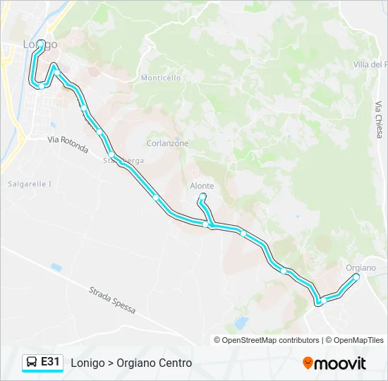 E31 Bus Line Map