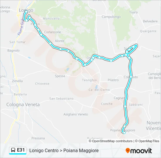 E31 Bus Line Map