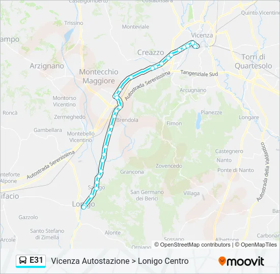 E31 Bus Line Map