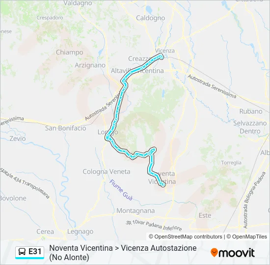 E31 Bus Line Map