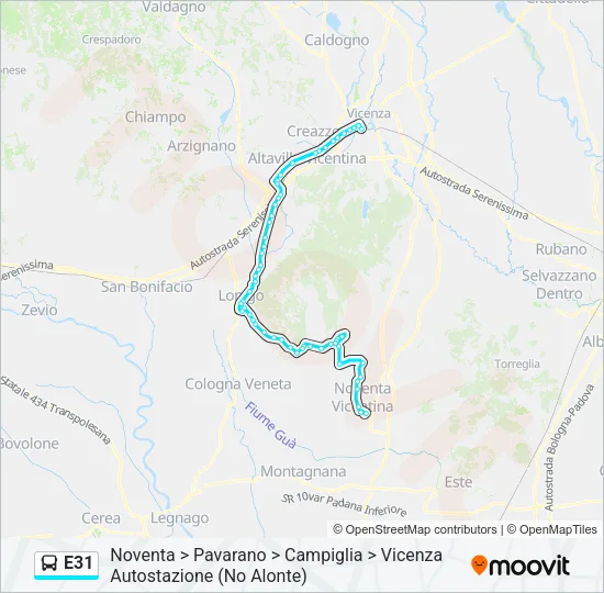 E31 Bus Line Map