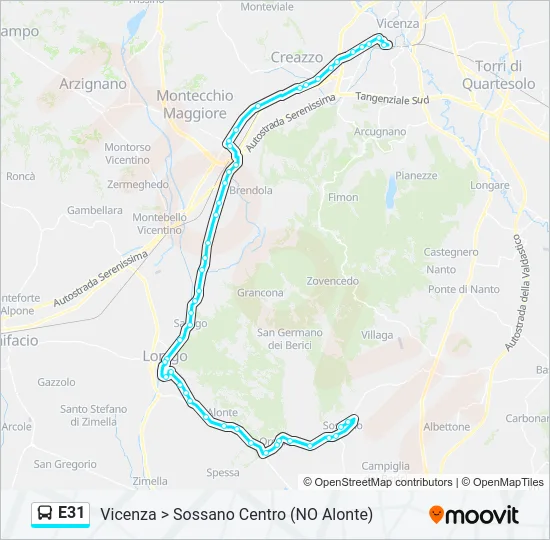 E31 Bus Line Map