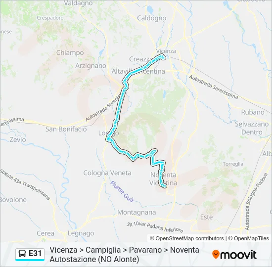 E31 Bus Line Map