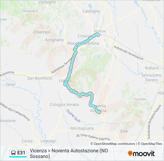 E31 Bus Line Map