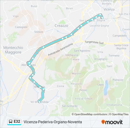 E32 Bus Line Map