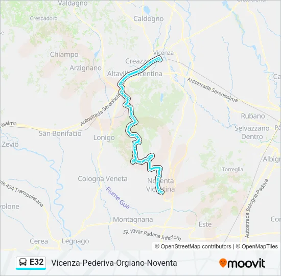E32 Bus Line Map